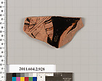 Terracotta fragment of a hydria: kalpis (water jar), Terracotta, Greek, Attic