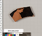 Terracotta fragment of a hydria: kalpis (water jar), Terracotta, Greek, Attic
