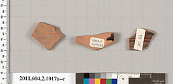 Terracotta fragments of oinochoai (jugs), Terracotta, Greek, Attic