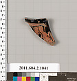 Terracotta fragment of an oinochoe (jug), Terracotta, Greek, Attic