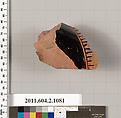 Terracotta fragment of a hydria (water jar), Terracotta, Greek, Attic
