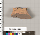 Terracotta fragment of a neck-amphora (jar)?, Terracotta, Greek, Attic