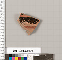 Terracotta fragment of a pelike (jar), Terracotta, Greek, Attic