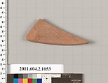 Terracotta fragment of a pelike (jar), Terracotta, Greek, Attic