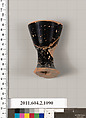 Terracotta fragment of a lekythos (oil flask), Terracotta, Greek, Attic