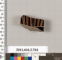 Terracotta fragment of a calyx-krater (bowl for mixing wine and water), Terracotta, Greek, Attic