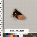 Terracotta fragment from a kantharos: head vase, Terracotta, Greek, Attic