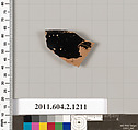 Terracotta fragment from a kantharos: head vase, Terracotta, Greek, Attic