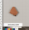 Terracotta fragment from an open shape, Terracotta, Greek, Attic