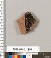 Terracotta fragment from an open shape, Terracotta, Greek, Attic
