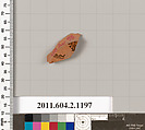 Terracotta fragment from an undetermined shape, Terracotta, Greek, Attic