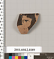 Terracotta fragment from an undetermined shape, Terracotta, Greek, Attic
