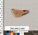 Terracotta fragment of a small, closed shape, Terracotta, Greek, Attic