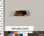 Terracotta fragment from a pyxis (box)?, Terracotta, Greek, Attic