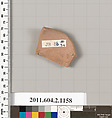Terracotta fragment of an oinochoe: chous (jug)?, Terracotta, Greek, Attic
