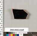 Terracotta fragment from a pyxis lid (box), Terracotta, Greek, Attic