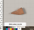 Terracotta fragment of a lekanis lid (covered dish), Terracotta, Greek, Attic