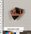 Terracotta fragment of a skyphos (deep drinking cup), Terracotta, Greek, Attic