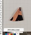 Terracotta fragment of a skyphos (deep drinking cup), Terracotta, Greek, Attic