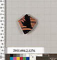 Terracotta fragment of a skyphos (deep drinking cup), Terracotta, Greek, Attic
