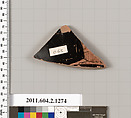 Terracotta fragment of a skyphos (deep drinking cup), Terracotta, Greek, Attic