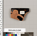 Terracotta rim fragment of a skyphos (deep drinking cup), Terracotta, Greek, Attic