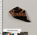 Terracotta fragment of a skyphos (deep drinking cup)?, Terracotta, Greek, Attic