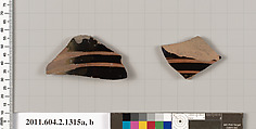 Terracotta fragments of skyphoi (deep drinking cups), Terracotta, Greek, Attic
