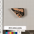 Terracotta rim fragment of a skyphos (deep drinking cup), Terracotta, Greek, Attic