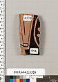 Terracotta fragment of a skyphos (deep drinking cup), Terracotta, Greek, Attic