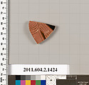 Terracotta fragment of a skyphos (deep drinking cup), Terracotta, Greek, Attic
