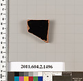 Terracotta fragment of a skyphos (deep drinking cup), Terracotta, Greek, Attic