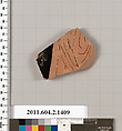 Terracotta fragment of a skyphos (deep drinking cup), Terracotta, Greek, Attic