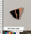 Terracotta fragment of a skyphos (deep drinking cup), Terracotta, Greek, Attic