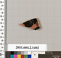 Terracotta fragment of a skyphos (deep drinking cup), Terracotta, Greek, Attic