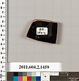Terracotta fragment of a skyphos (deep drinking cup), Terracotta, Greek, Attic