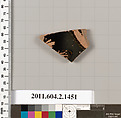 Terracotta fragment of a skyphos (deep drinking cup), Terracotta, Greek, Attic