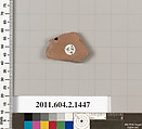 Terracotta fragment of a skyphos (deep drinking cup), Terracotta, Greek, Attic