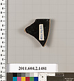 Terracotta fragment of a skyphos (deep drinking cup), Terracotta, Greek, Attic