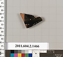 Terracotta fragment of a skyphos (deep drinking cup), Terracotta, Greek, Attic