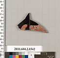 Terracotta fragment of a skyphos (deep drinking cup), Terracotta, Greek, Attic