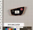 Terracotta fragment of a skyphos (deep drinking cup), Terracotta, Greek, Attic