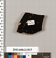 Terracotta fragment of a skyphos (deep drinking cup), Terracotta, Greek, Attic