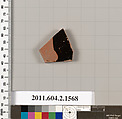 Terracotta fragment of a skyphos (deep drinking cup), Terracotta, Greek, Attic