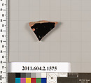 Terracotta fragment of a skyphos (deep drinking cup), Terracotta, Greek, Attic