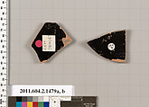 Terracotta fragments of skyphoi (deep drinking cups), Terracotta, Greek, Attic