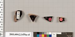 Terracotta fragments of skyphoi (deep drinking cups), Terracotta, Greek, Attic