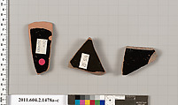 Terracotta fragments of skyphoi (deep drinking cups), Terracotta, Greek, Attic