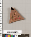 Terracotta fragment of a skyphos (deep drinking cup), Terracotta, Greek, Attic