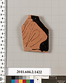 Terracotta fragment of a skyphos (deep drinking cup), Terracotta, Greek, Attic